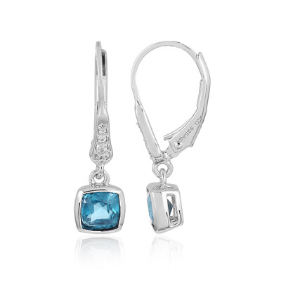 Teal Kyanite Silver Earrings