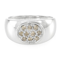 Chocolate Diamond Silver Ring