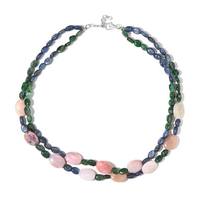 Pink Opal Silver Necklace