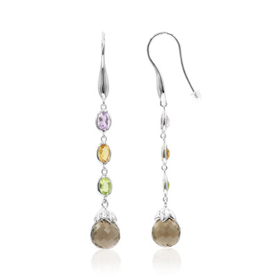 Smoky Quartz Silver Earrings