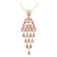 18K Unheated Padparadscha Sapphire Gold Necklace (AMAYANI)