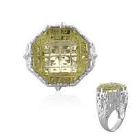Lemon Quartz Silver Ring