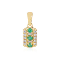 Russian Emerald Silver Pendant
