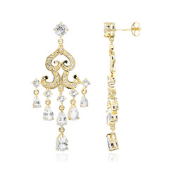 White Topaz Silver Earrings