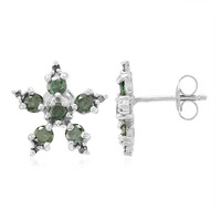 Fancy Diamond Silver Earrings