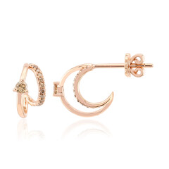 9K SI1 Argyle Rose De France Diamond Gold Earrings