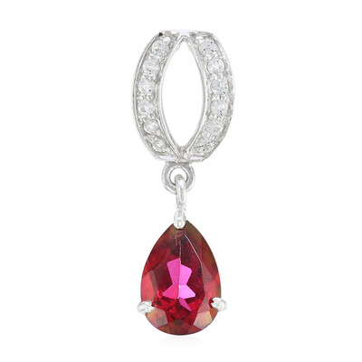Cherry Topaz Silver Pendant