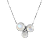 Rainbow Moonstone Silver Necklace (KM by Juwelo)