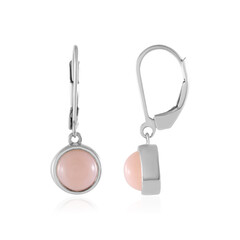 Pink Opal Silver Earrings