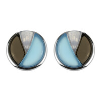 Blue Agate Silver Earrings