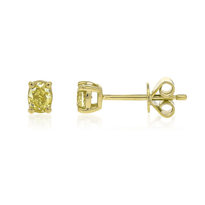 14K SI2 Yellow Diamond Gold Earrings (CIRARI)
