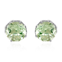 Green Amethyst Silver Earrings