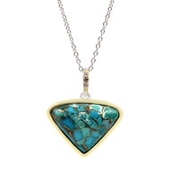Blue Copper Turquoise Silver Necklace (Faszination Türkis)