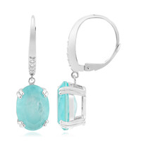 Blue Pastel Quartz Silver Earrings