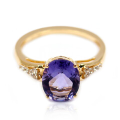 9K Blueberry Quartz Gold Ring