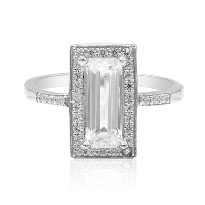 White Topaz Silver Ring