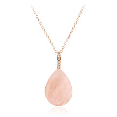 Rose Quartz Silver Necklace