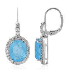 Blue Pastel Quartz Silver Earrings