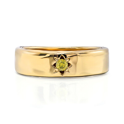 I2 Yellow Diamond Silver Ring