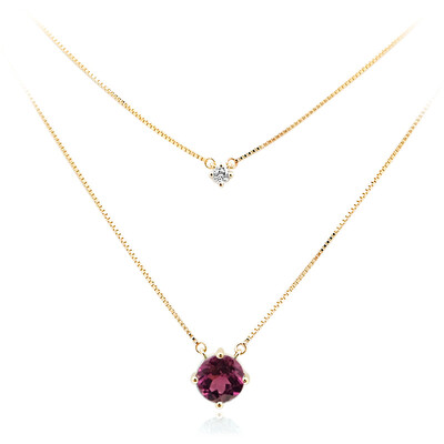 9K Magenta Garnet Gold Necklace (de Melo)