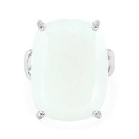 White Moonstone Silver Ring