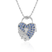 Ceylon Blue Sapphire Silver Pendant (Dallas Prince Designs)