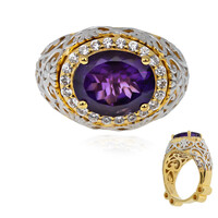 Zambian Amethyst Silver Ring (Dallas Prince Designs)