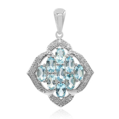 Sky Blue Topaz Silver Pendant