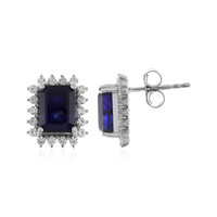 Madagascar Blue Sapphire Silver Earrings
