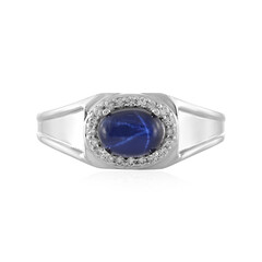 Blue Star Sapphire Silver Ring