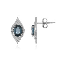 Teal Kyanite Silver Earrings