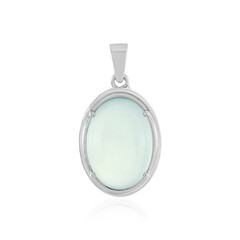Aqua Chalcedony Silver Pendant