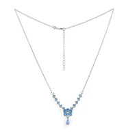Blue Chalcedony Silver Necklace