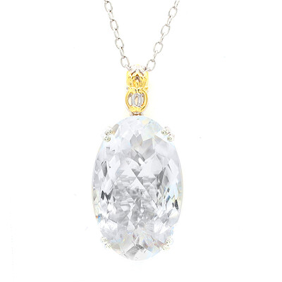 White Quartz Silver Necklace (Gems en Vogue)