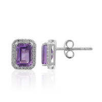 Zambian Amethyst Silver Earrings