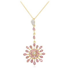 18K Unheated Padparadscha Sapphire Gold Necklace (AMAYANI)