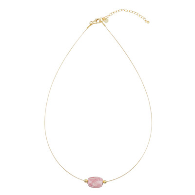 Rhodochrosite Stainless Steel Necklace