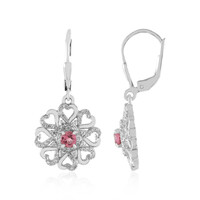 Nigerian Pink Tourmaline Silver Earrings