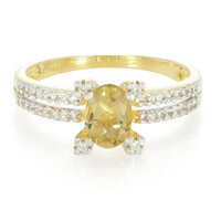 Champagne Quartz Silver Ring