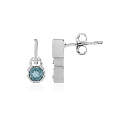 Blue Apatite Silver Earrings