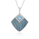 Swiss Blue Topaz Silver Necklace (Adela Silber)