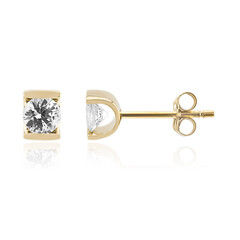 9K White Sapphire Gold Earrings