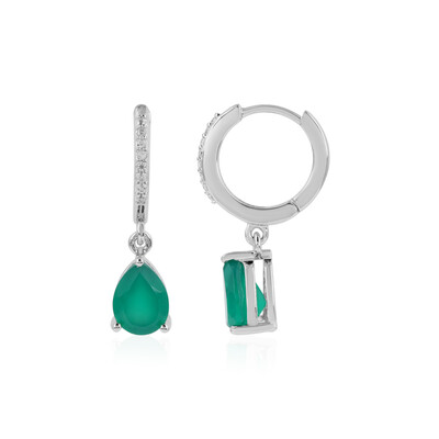 Green Onyx Silver Earrings