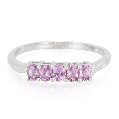 Unheated Ceylon Purple Sapphire Silver Ring