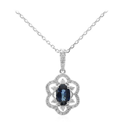 14K Ceylon Blue Sapphire Gold Necklace (CIRARI)