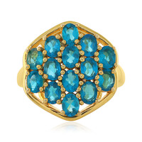 Neon Blue Apatite Silver Ring