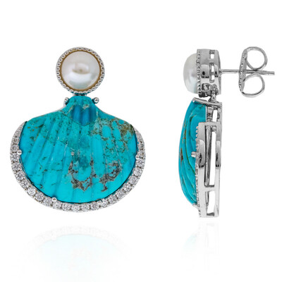 Kingman Blue Mojave Turquoise Silver Earrings (Dallas Prince Designs)