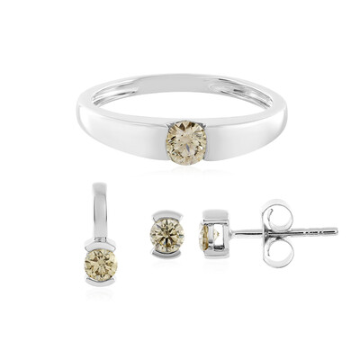 9K SI2 Brown Diamond Gold Ring