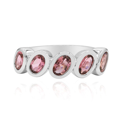 Pink Tourmaline Silver Ring