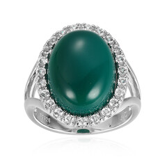 Green Agate Silver Ring